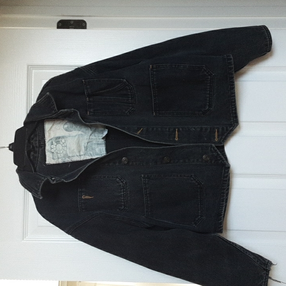 DENIM Black Jacket From the 80's VINTAGE ....JORDACHE - Picture 2 of 8